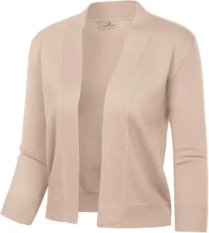 GRACE KARIN Women's 3/4 Sleeve Cardigan Knit Sweaters Cropped Open Front Shrug Bolero…
