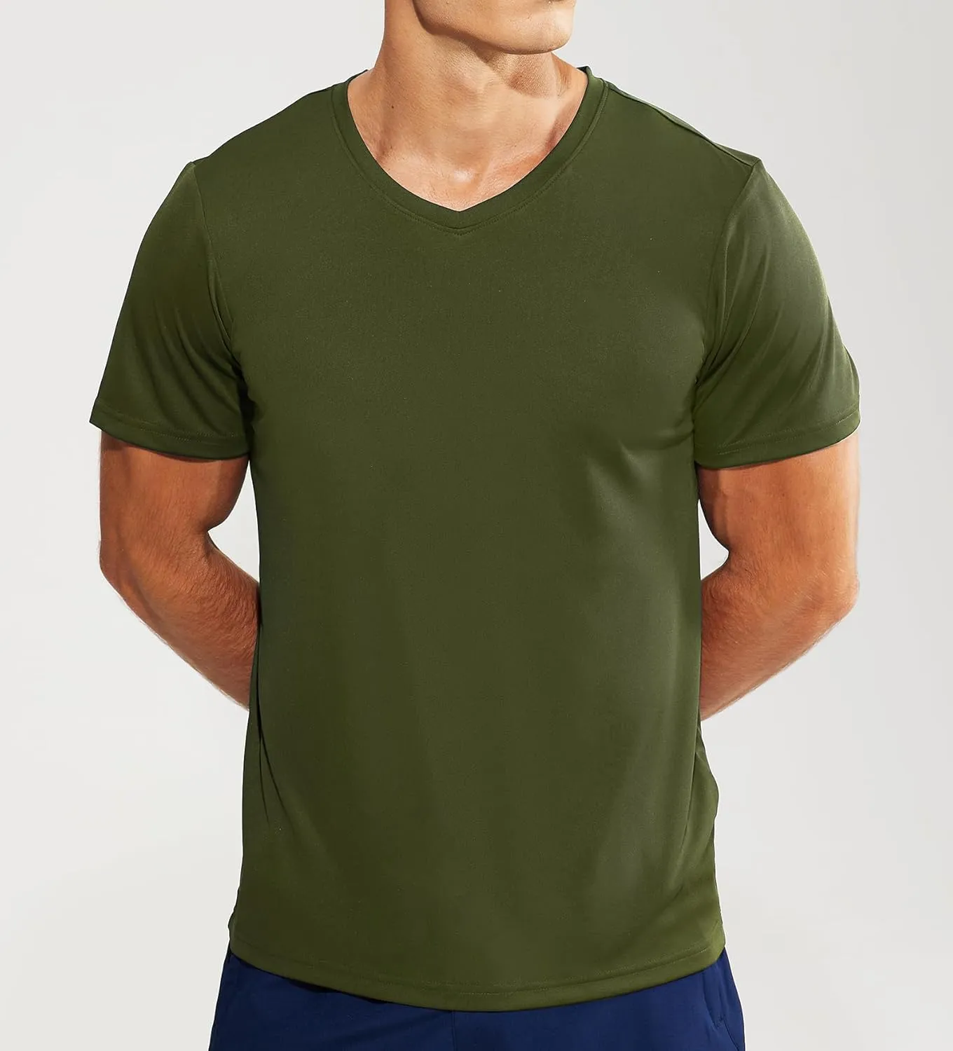 Haimont Men's V Neck Athletic T Shirts Lightweight Gym Workout Running Short Sleeve Tee Shirts Moisture Wicking UV Protection