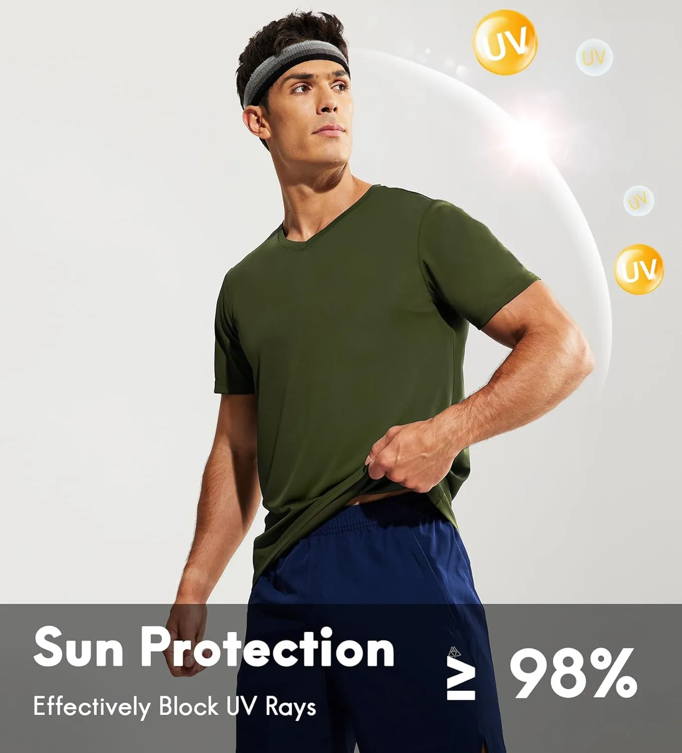 Haimont Men's V Neck Athletic T Shirts Lightweight Gym Workout Running Short Sleeve Tee Shirts Moisture Wicking UV Protection