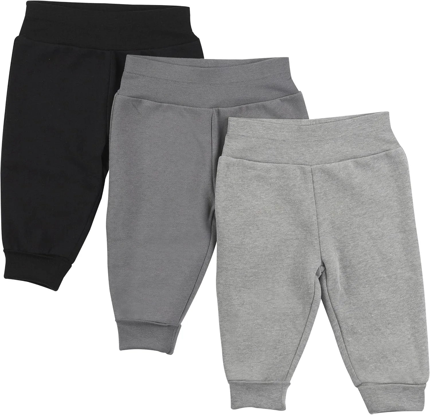 Hanes Girls Fleece Pull-on Pants 3-pack, Flexy Super Soft 4-Way Sweatpants, Stretch Joggers for Babies & Toddlers
