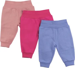 Hanes Girls Fleece Pull-on Pants 3-pack, Flexy Super Soft 4-Way Sweatpants, Stretch Joggers for Babies & Toddlers