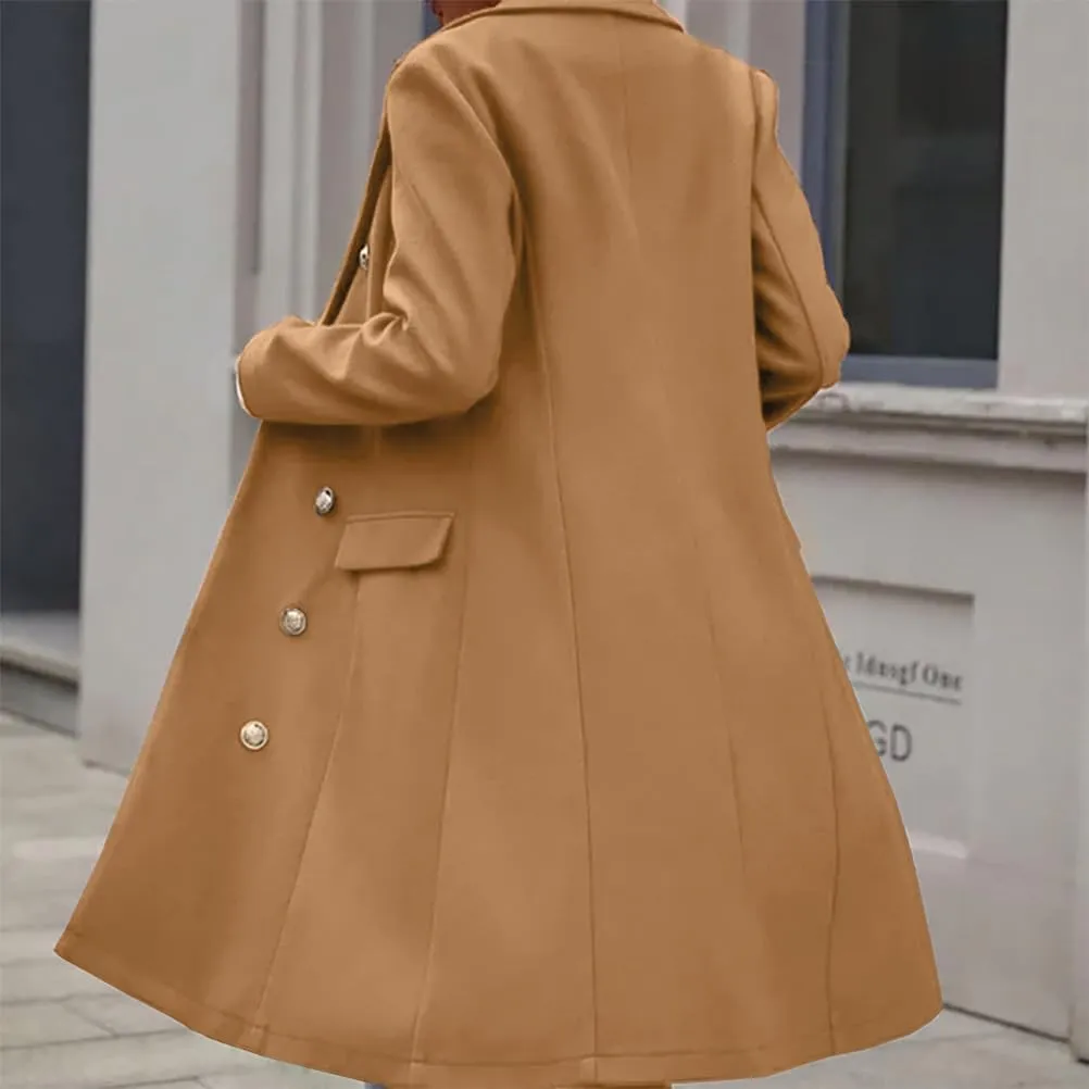 IDEALSANXUN Womens Long Wool Coat for Women Fall Winter Trench Coat Trendy Jackets