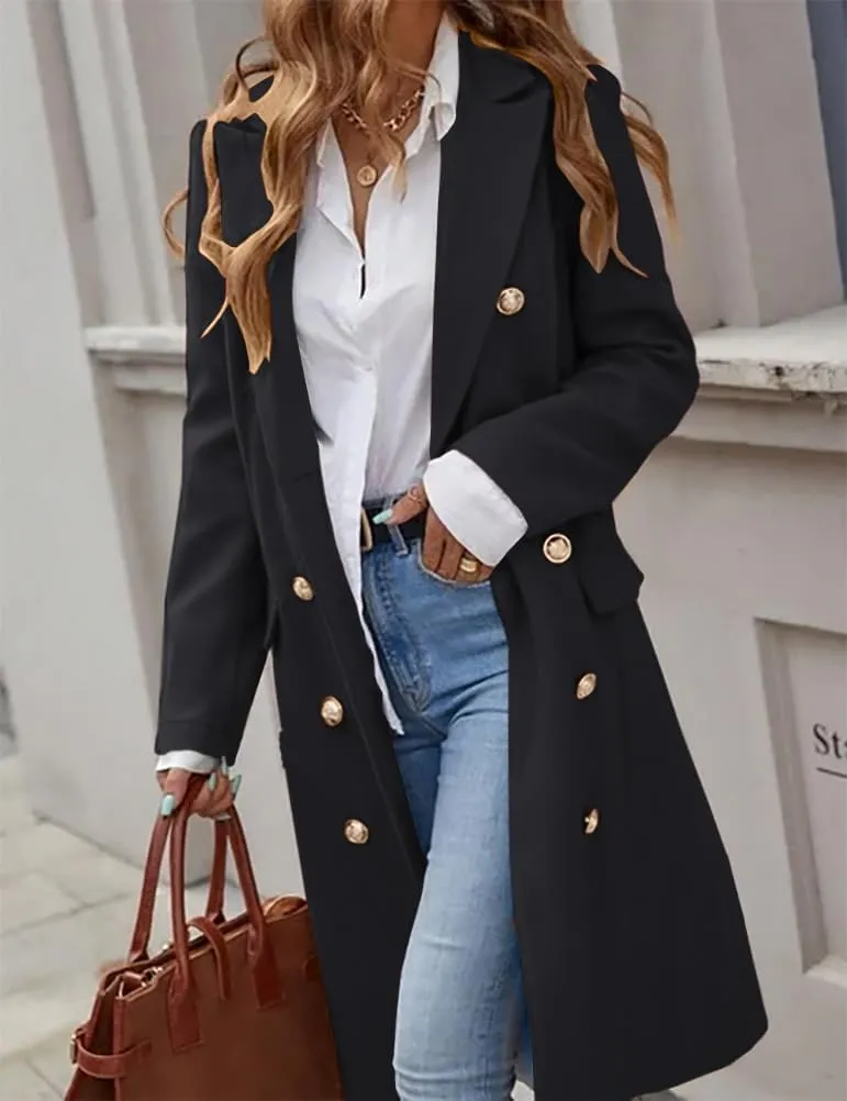 IDEALSANXUN Womens Long Wool Coat for Women Fall Winter Trench Coat Trendy Jackets