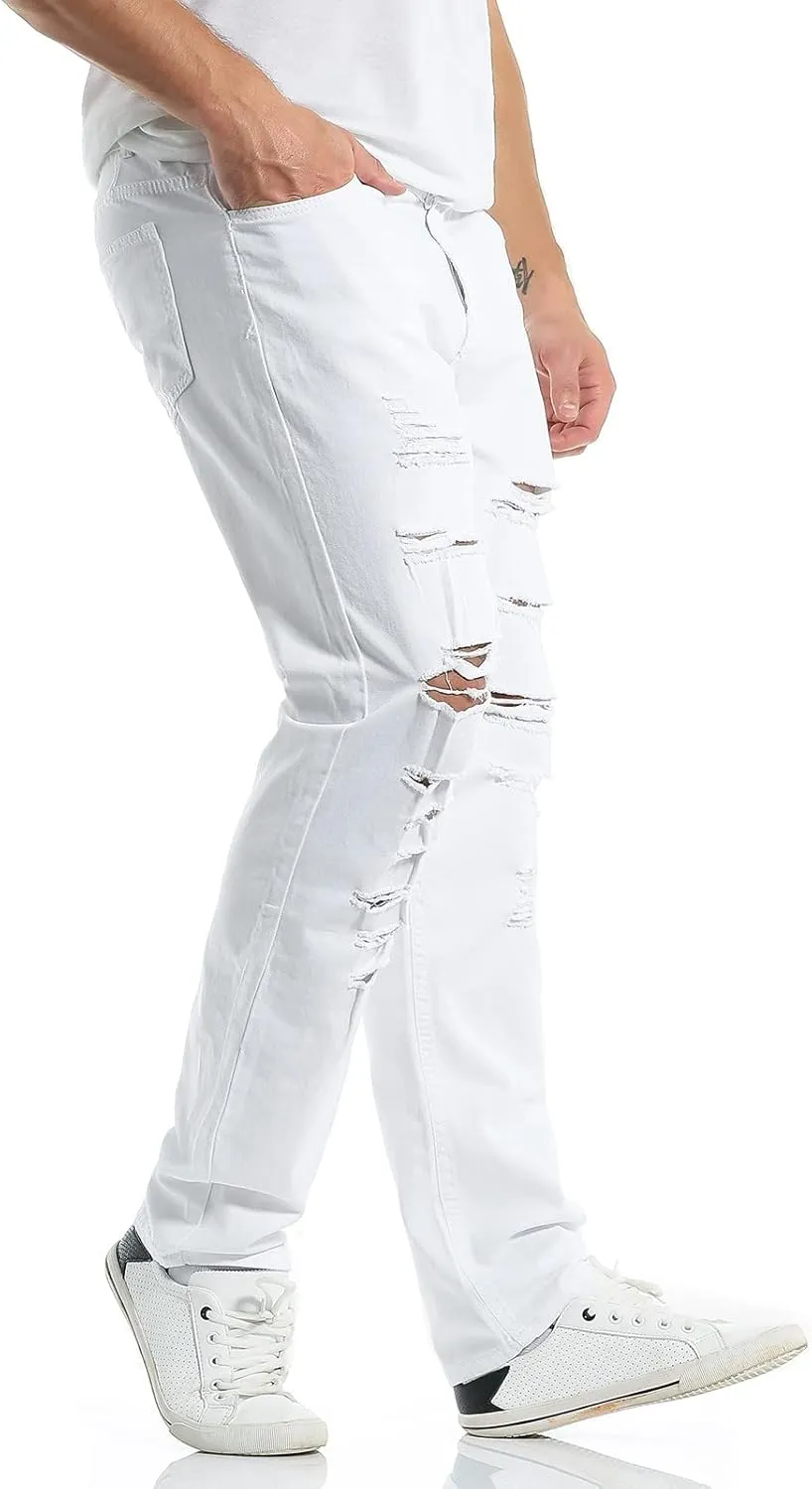 Jeans for Men Straight Leg Baggy Wide Leg Jeans Comfy Fashion Denim Stretch Fit Jean for Men Mens Stretch
