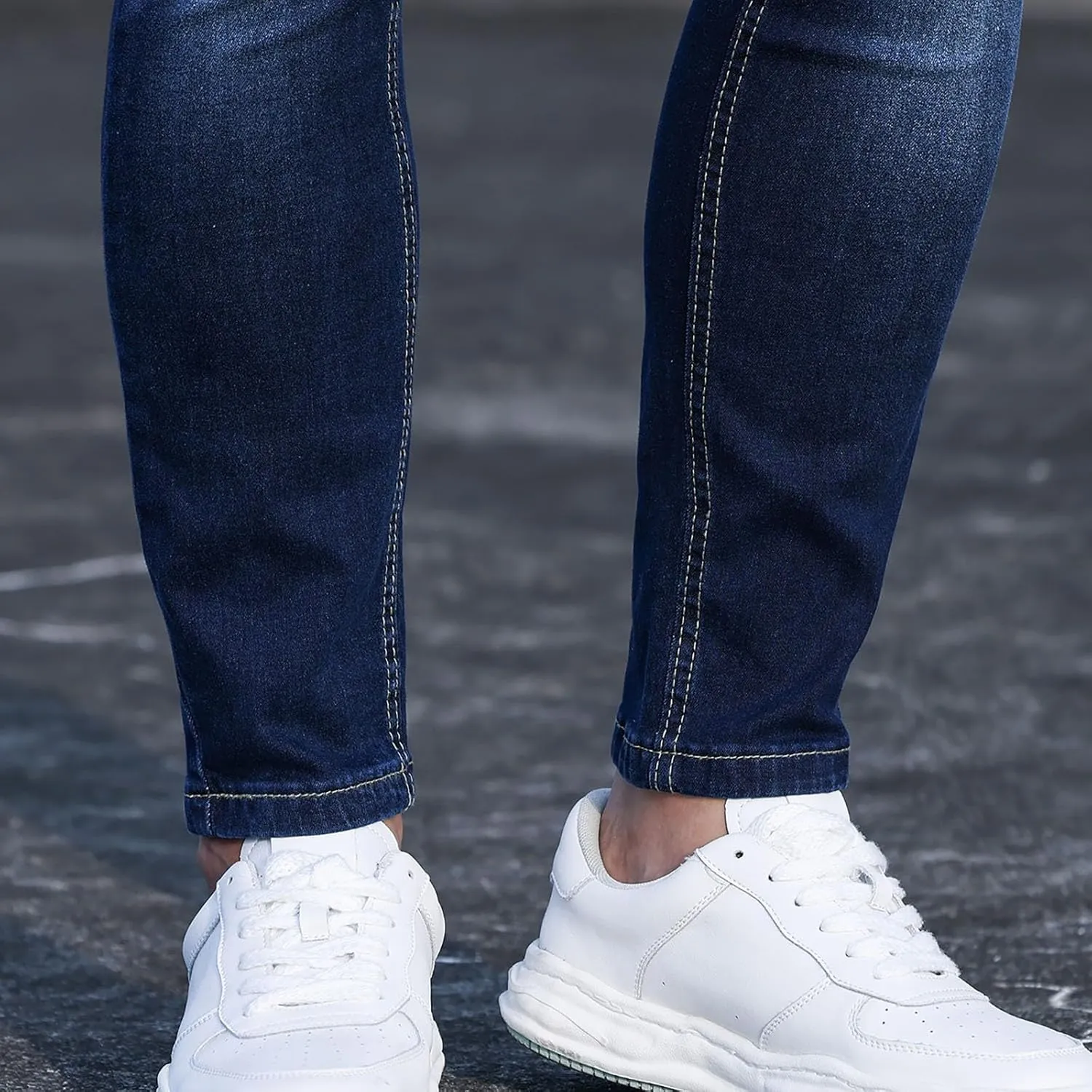 Jeans for Men Stretch Fit Classic Vintage Straight Skinny Leg Denim Pants Slim Jeans Trousers Mulit Pockets