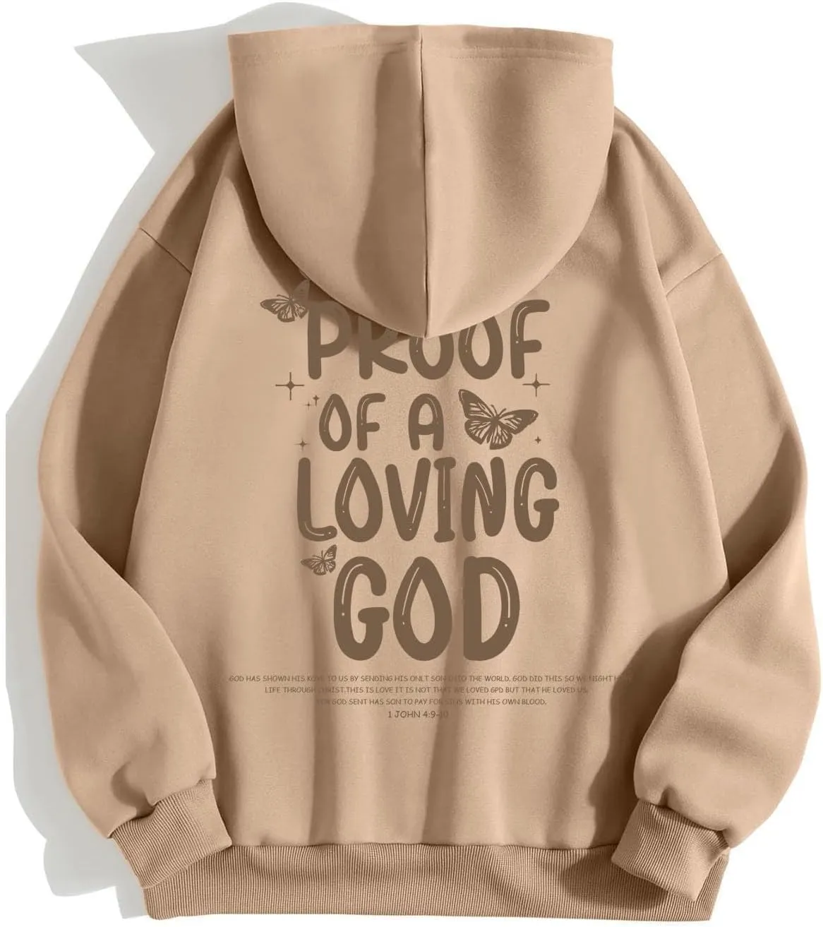 Jesus Loves You Hoodies For Women Oversized Letter Print Hooded Pullover Tops Casual Long Sleeve Sweatshirts Graphic Tunics