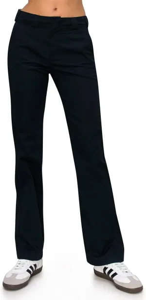 KHAKI & BLUE Women's Work Pants – High Rise Straight Leg Casual Trousers with Pockets