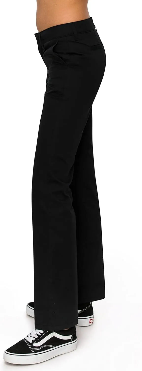 KHAKI & BLUE Women's Work Pants – Low Rise Flared Leg Bootcut Casual Trousers with Pockets