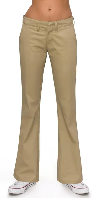 KHAKI & BLUE Women's Work Pants – Low Rise Flared Leg Bootcut Casual Trousers with Pockets