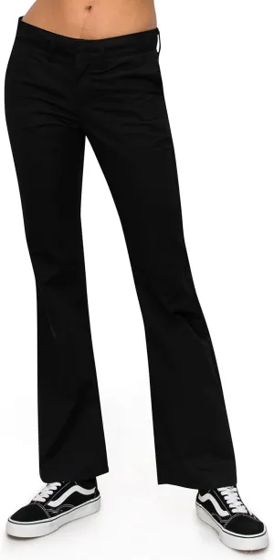 KHAKI & BLUE Women's Work Pants – Low Rise Flared Leg Bootcut Casual Trousers with Pockets