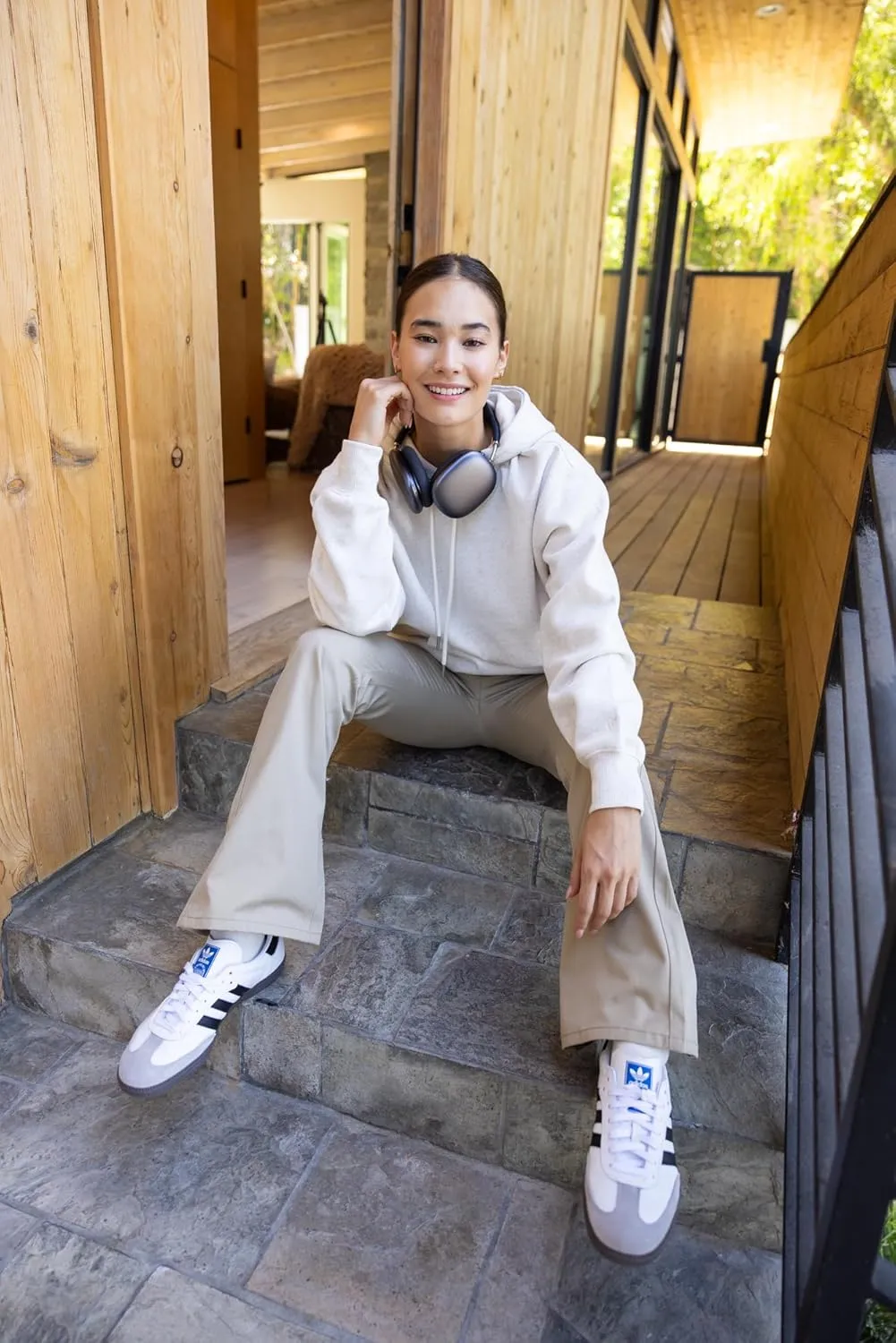 KHAKI & BLUE Women's Work Pants – Low Rise Flared Leg Bootcut Casual Trousers with Pockets