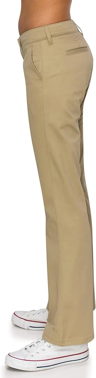 KHAKI & BLUE Women's Work Pants – Low Rise Flared Leg Bootcut Casual Trousers with Pockets