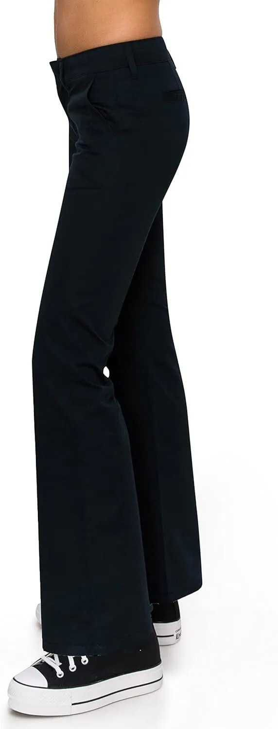 KHAKI & BLUE Women's Work Pants – Low Rise Flared Leg Bootcut Casual Trousers with Pockets
