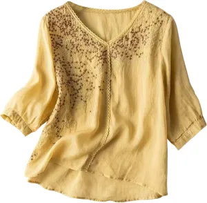 Linen Shirts for Women Summer Basic T Shirts Oversized Solid Blouses Boat Neck Tops 2025 Trendy Tees Resort Wear