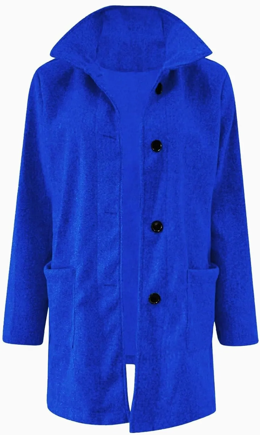 Long Pea Coats for Women Stand Collar Single Breasted Wool Coats Wool Blend Peacoat Winter Casual Overcoat Jacket