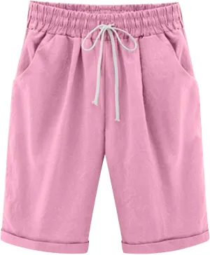 Long Shorts for Women Trendy Athletic Shorts for Women Plus Size Womens Solid Color Dress Pants Casual Pants Summer