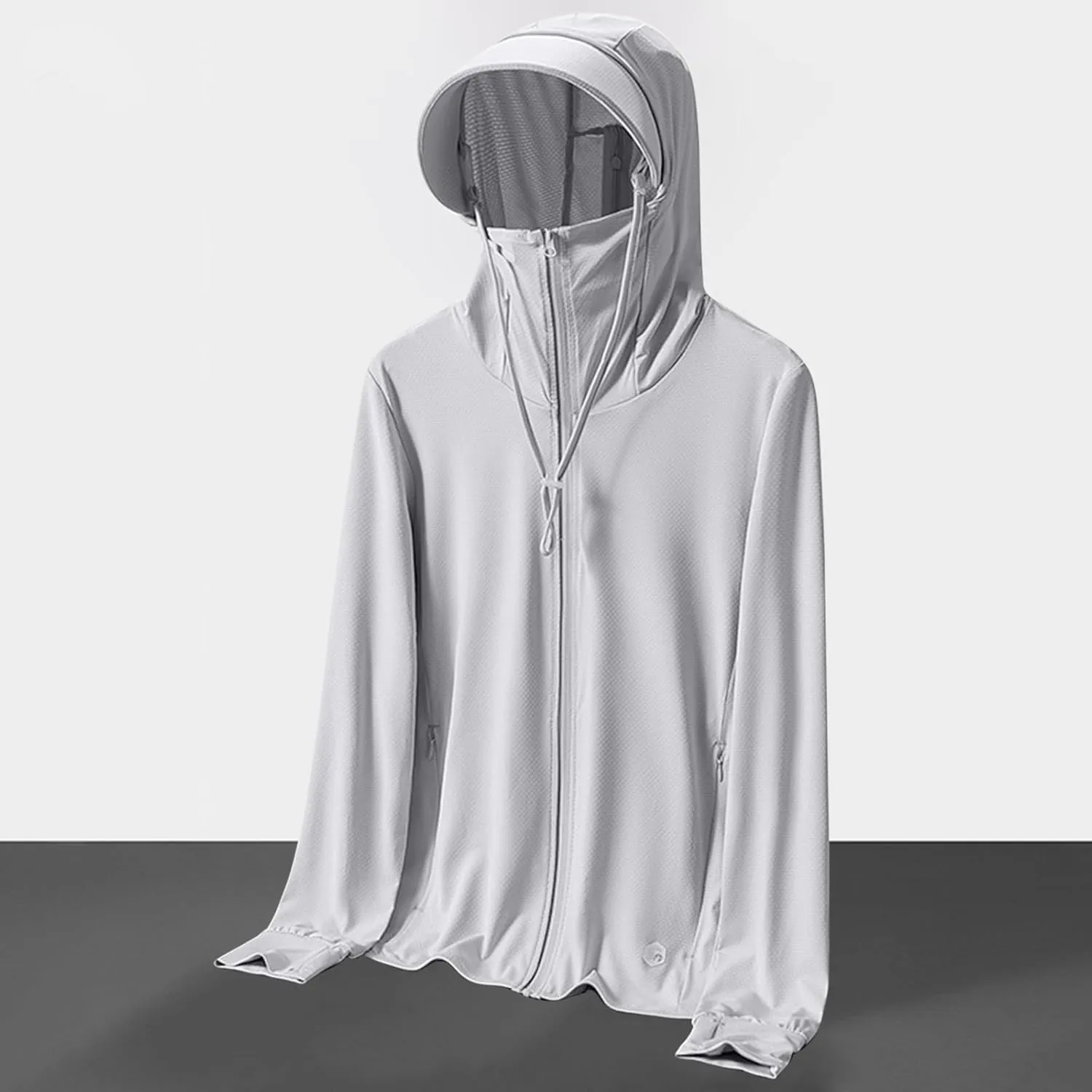 Long Sleeve Sun Protection Hooded Shirt for Women Cooling Plus Size T-Shirts Rash Guard Hiking Jacket with Face Mask