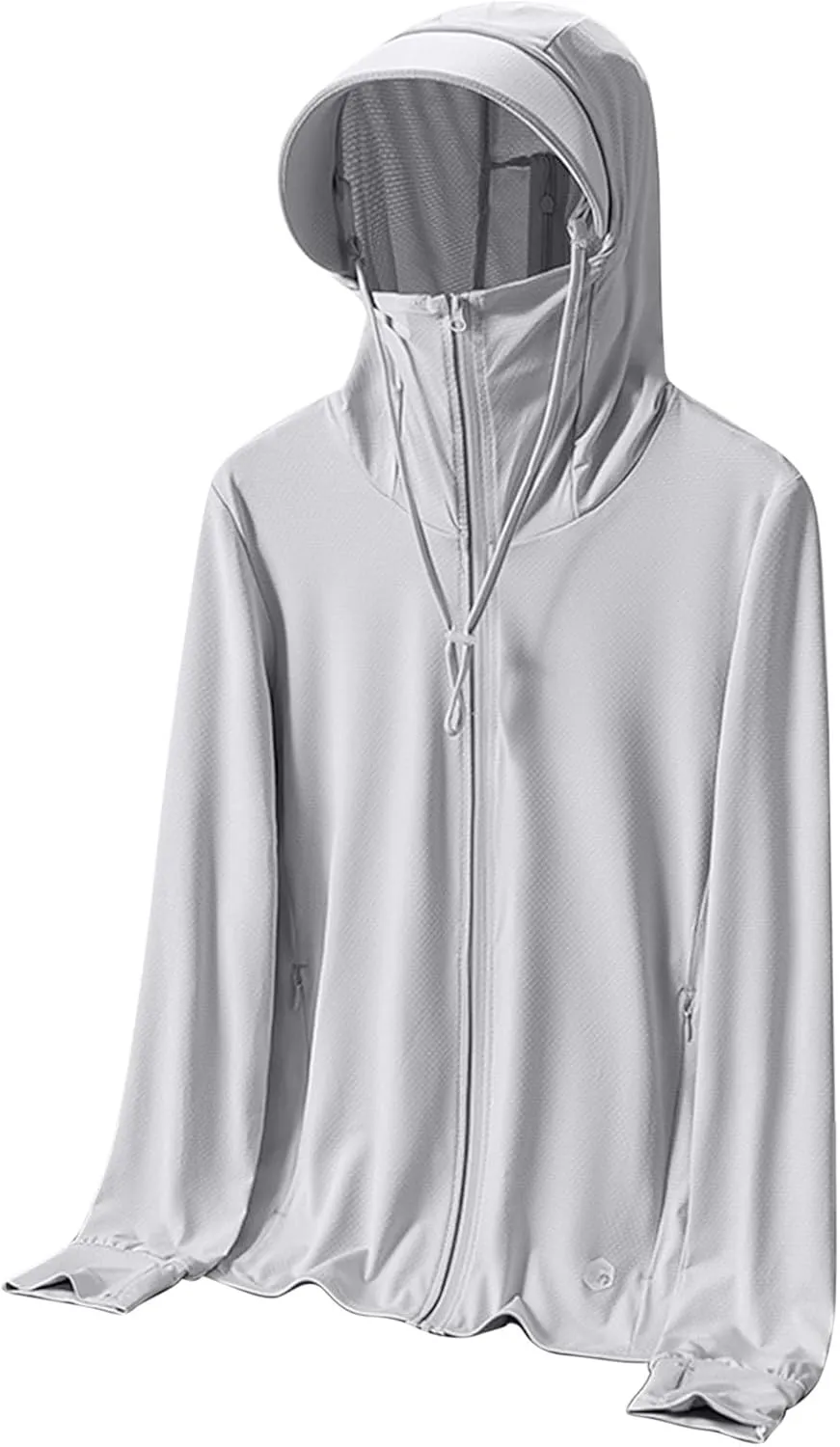 Long Sleeve Sun Protection Hooded Shirt for Women Cooling Plus Size T-Shirts Rash Guard Hiking Jacket with Face Mask