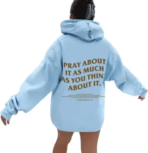 Love Never Falls Christian Oversize Hoodies for Women Drop Shoulder Long Sleeve Pullover Top with Pockets Fall Fleece Graphic