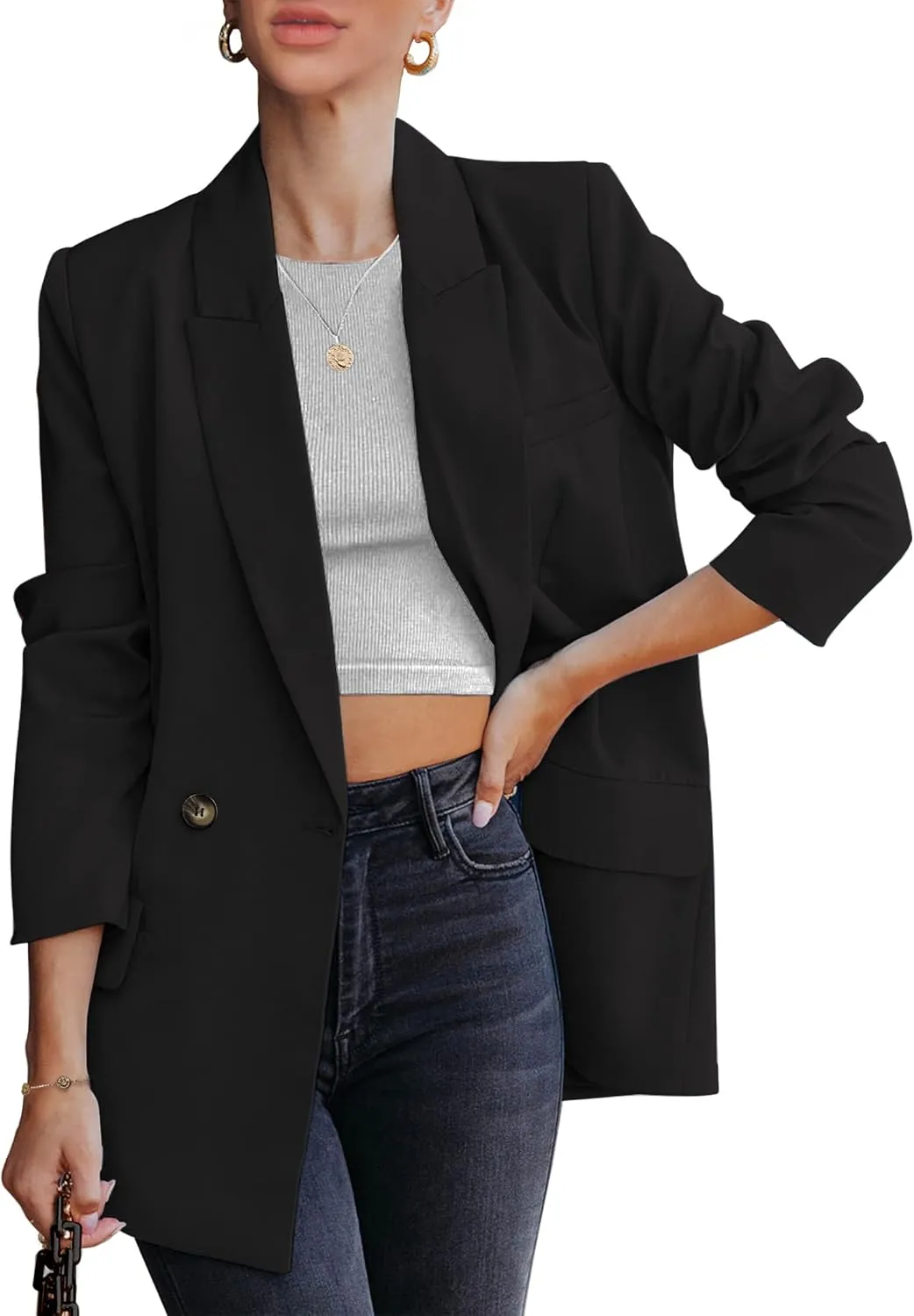 luvamia Blazer Jackets for Women Work Casual Office Long Sleeve Fashion Dressy Business Outfits