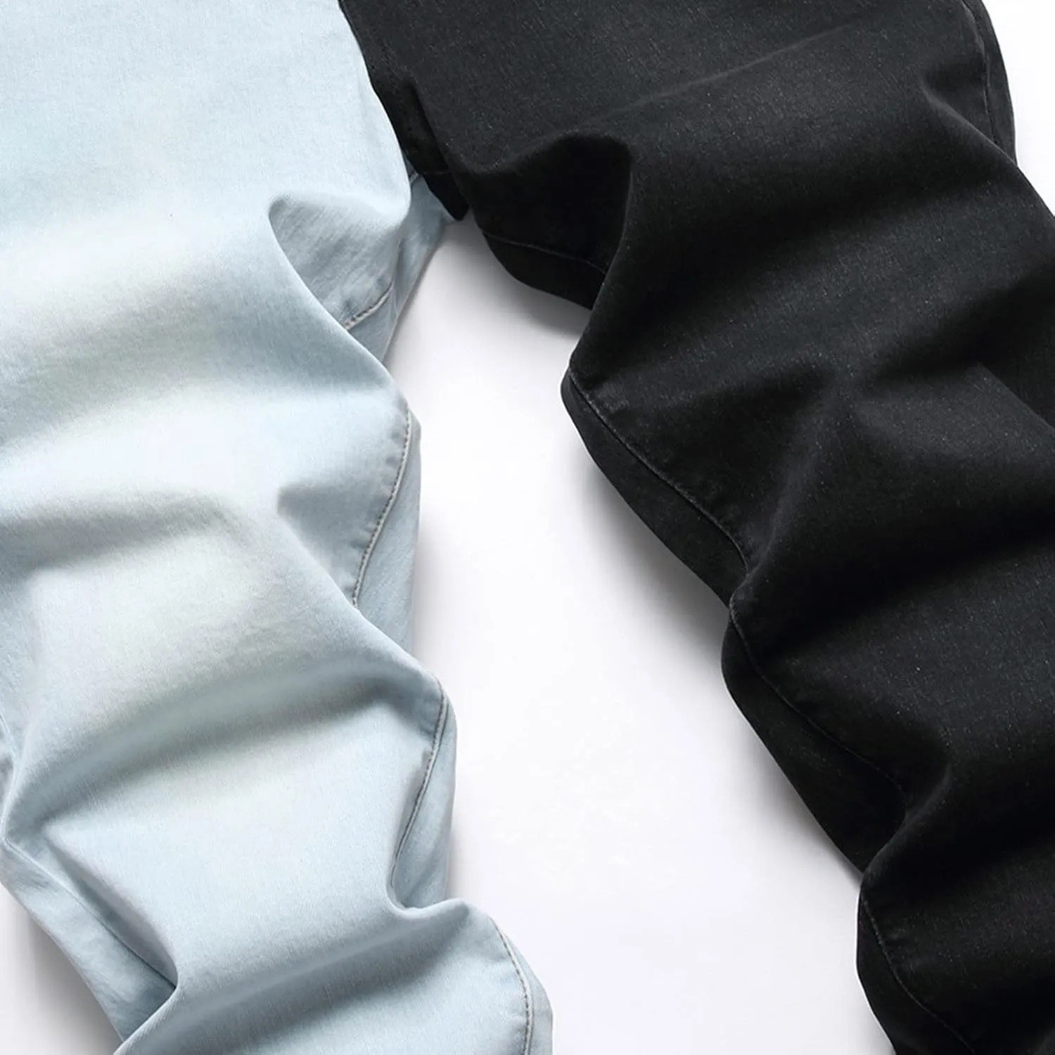 Men Jeans Denim Casual Fashion Street Hip with Pockets Patchwork Men's Straight Hop Comfy Fashion Denim Stretch Fit