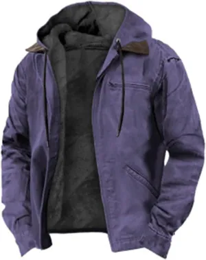 Men's Aztec Western Jackets Winter Warm Thicken Vintage Suede Jackets Men Zip Up Faux Leather Jacket Coats