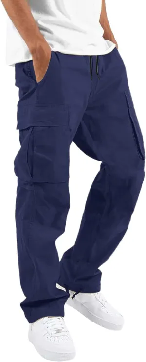 Men's Camo Cargo Pants Athletic Fit Tactical Climbing Trousers with Pockets Drawstring Elastic Waist Sweatpants