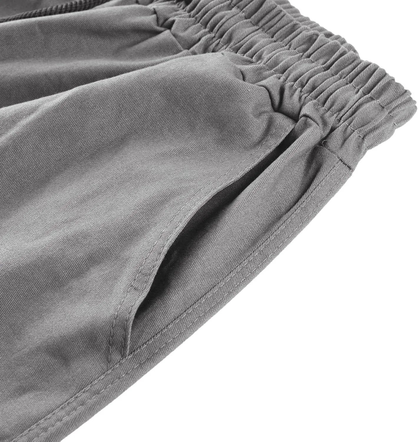 Mens Cargo Pants Casual Stretch Joggers Workout Sweatpants Hiking Drawstring Tactical Pants with Multi Pockets
