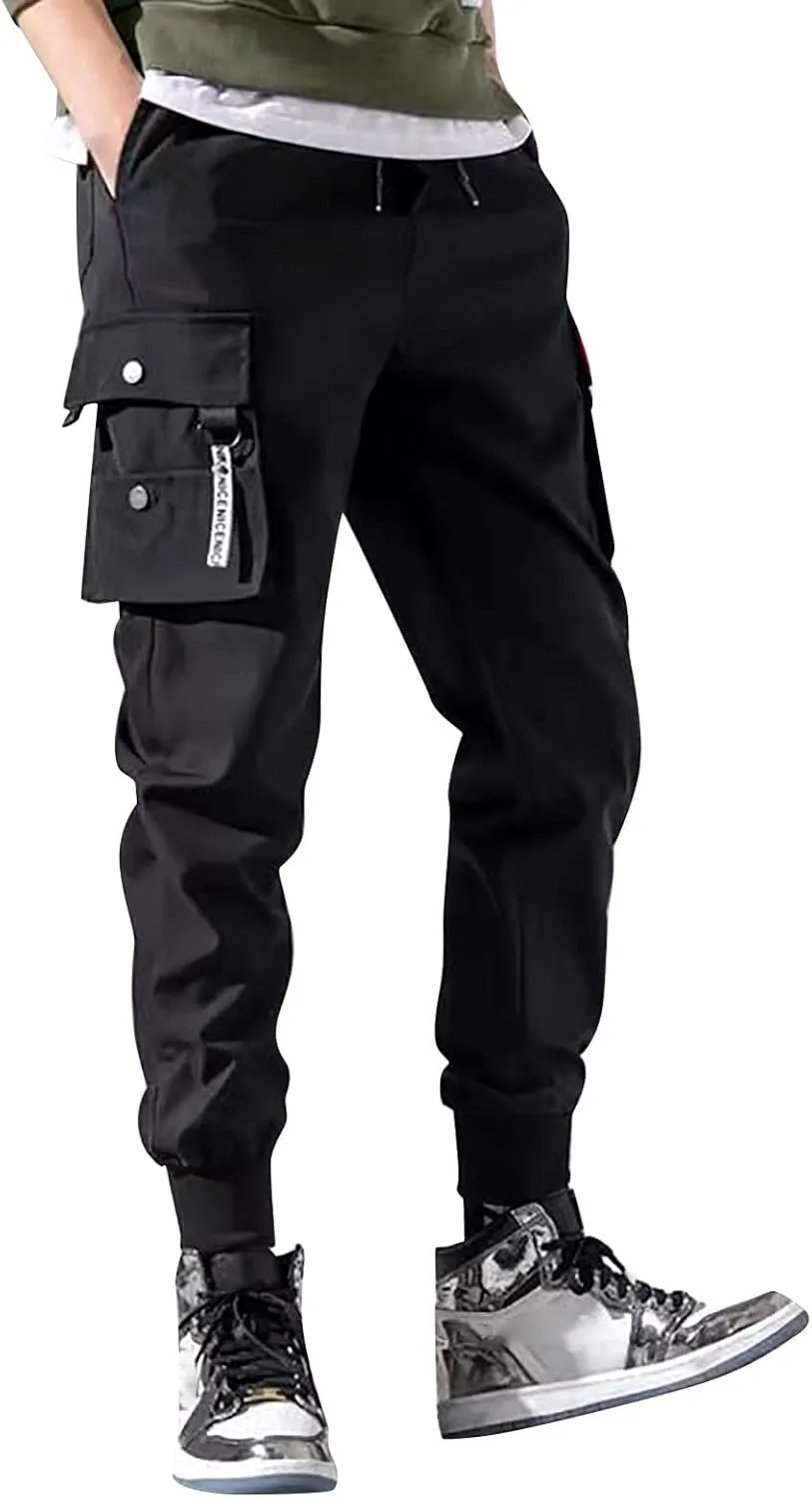 Men's Cargo Pants Lightweight Pants, Relaxed Fit Stretch Joggers, Hiking Travel Casual Work Gym with Pockets