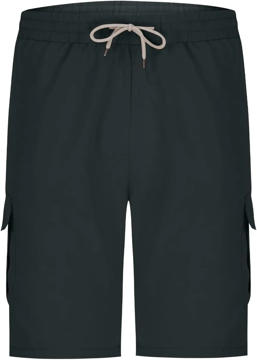 Mens Cargo Shorts Casual Mid Waist Cargo Pants Solid Splice Drawstring Fashion Lightweight Loose Shorts with Pockets