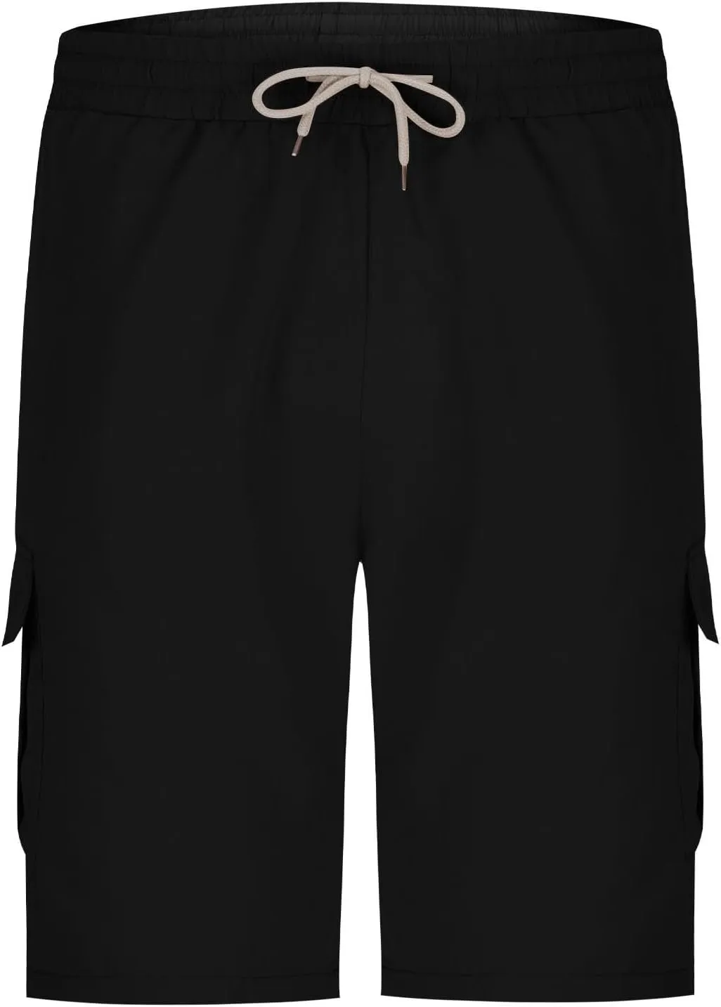 Mens Cargo Shorts Casual Mid Waist Cargo Pants Solid Splice Drawstring Fashion Lightweight Loose Shorts with Pockets