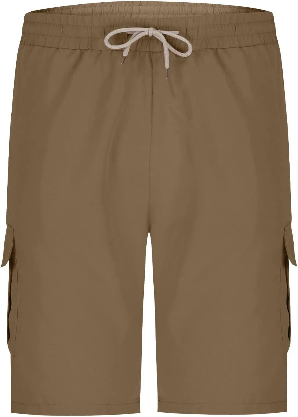 Mens Cargo Shorts Casual Mid Waist Cargo Pants Solid Splice Drawstring Fashion Lightweight Loose Shorts with Pockets