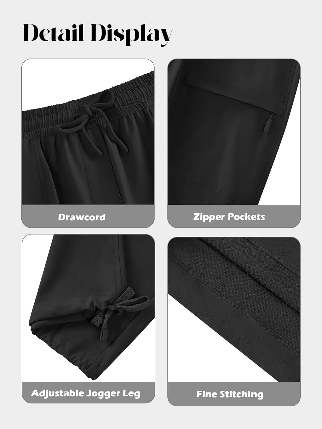 Men's Cargo Sweatpants Lightweight Stretch Joggers with 6 Pocket Loose Fit Casual Pants Hiking Workout Athletic