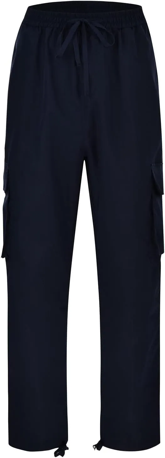 Mens Casual Cargo Pants Workout Stretch Joggers Sweatpants Hiking Drawstring Tactical Pants with Pockets 2024