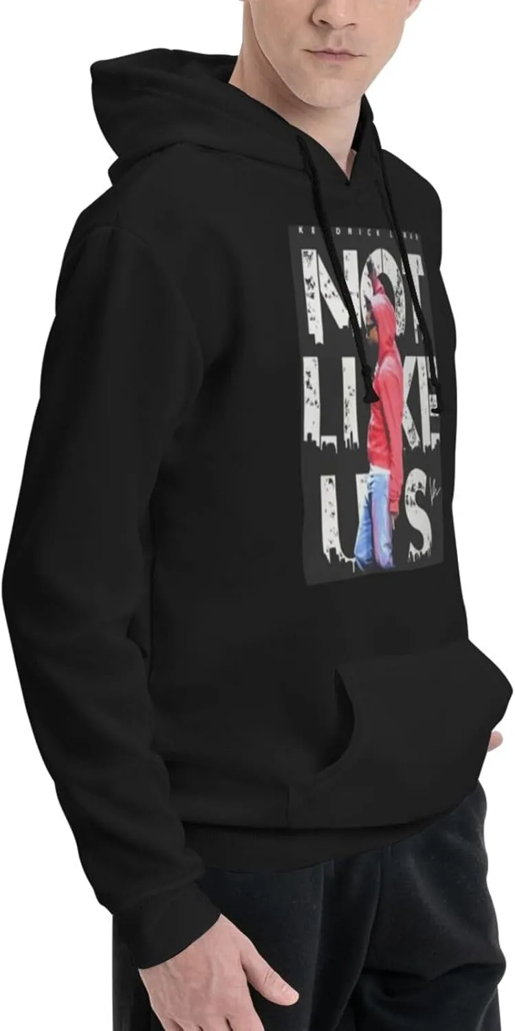 Men's Casual Hoodies Long Sleeve Sweatshirt Drawstring Tops With Pocket Pullover Cool Hoody Black