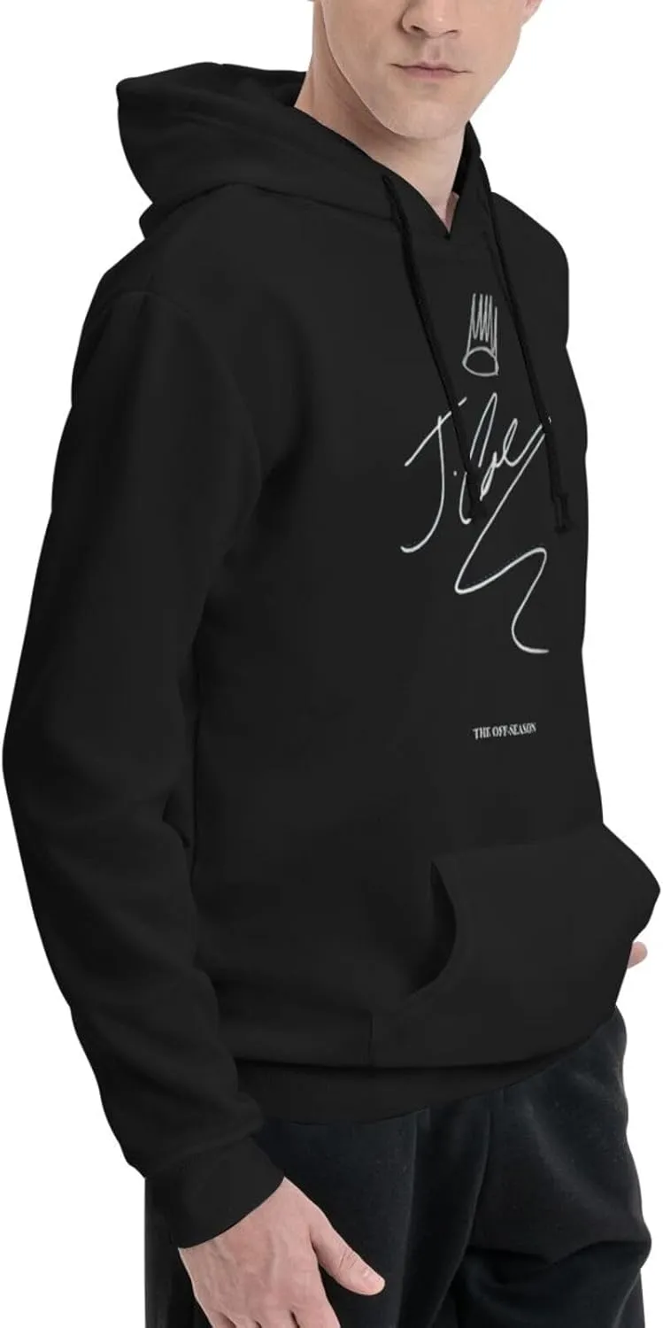 Men's Casual Hoodies Long Sleeve Sweatshirt Drawstring Tops With Pocket Pullover Cool Hoody Black