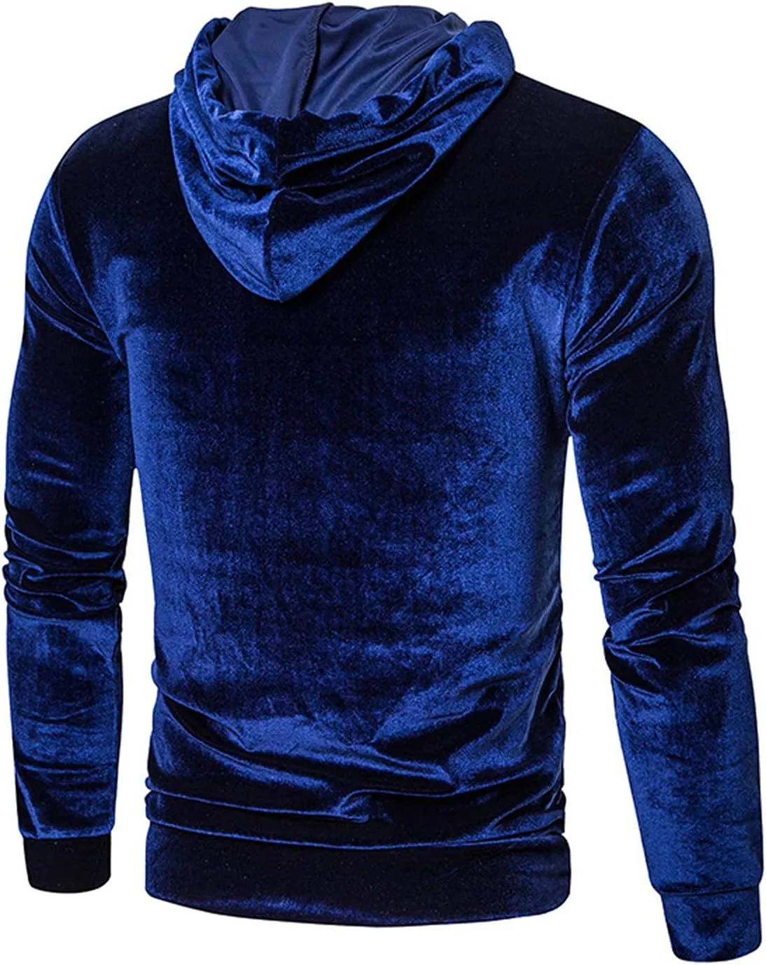 Mens Casual Hoodies Pullover in Autumn Winter Warm Pure Gold Velvet Hoodie Blouse Casual Hoodies Pullover