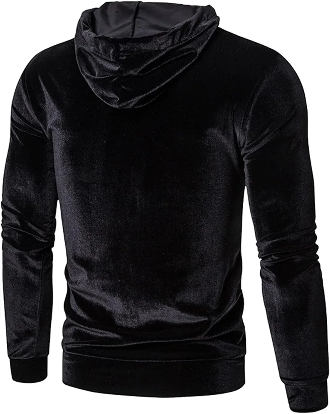 Mens Casual Hoodies Pullover in Autumn Winter Warm Pure Gold Velvet Hoodie Blouse Casual Hoodies Pullover