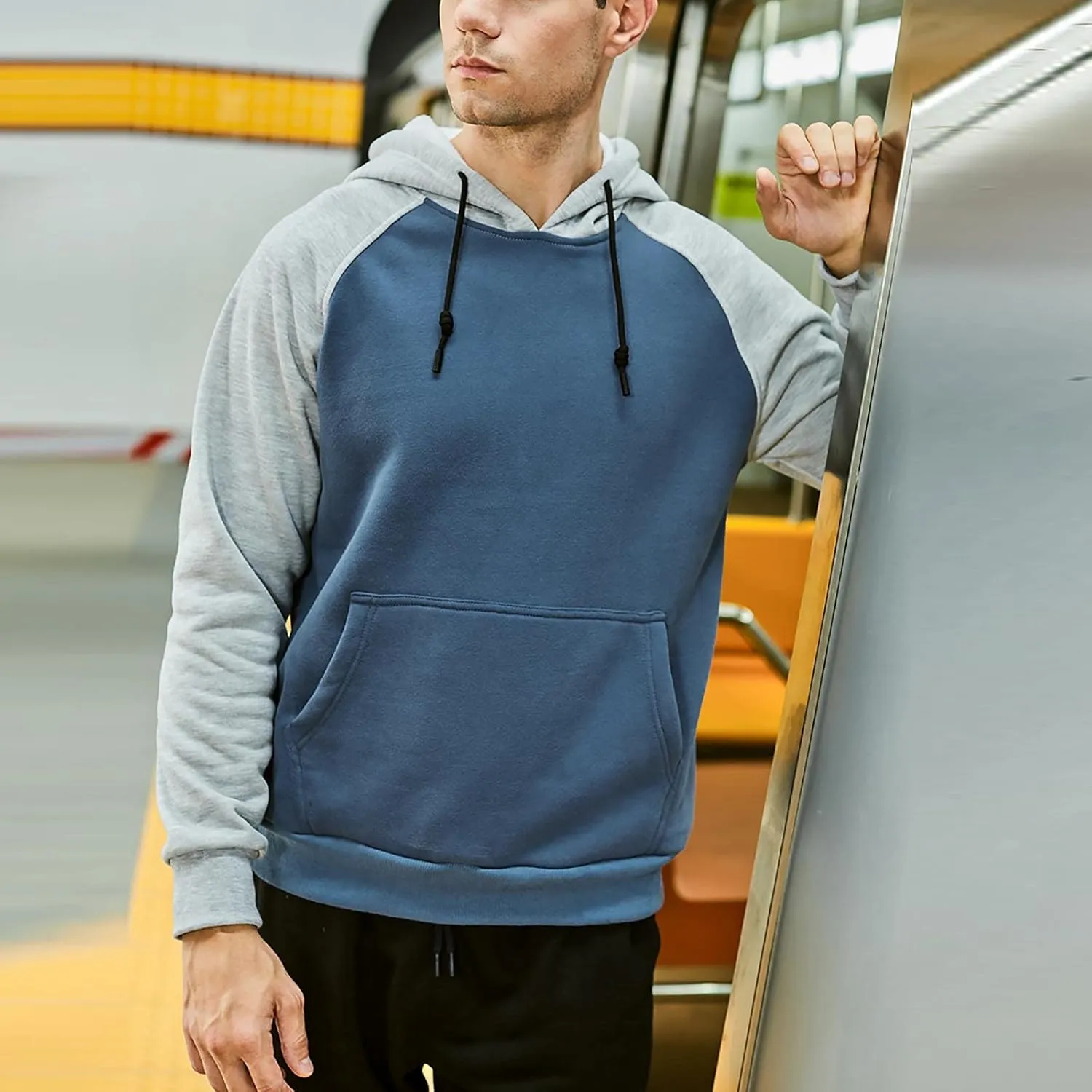 Mens Casual Hoodies Pullover Winter Casual Hoodie Warm Long Sleeves Sweatshirt Coat Jacket Sweater Sweatshirt