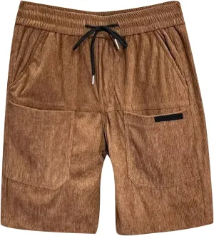 Men's Casual Shorts Cotton Texture Elastic Waist Drawstring Cargo Pants Fashion Summer Loose Shorts with Multi Pocket