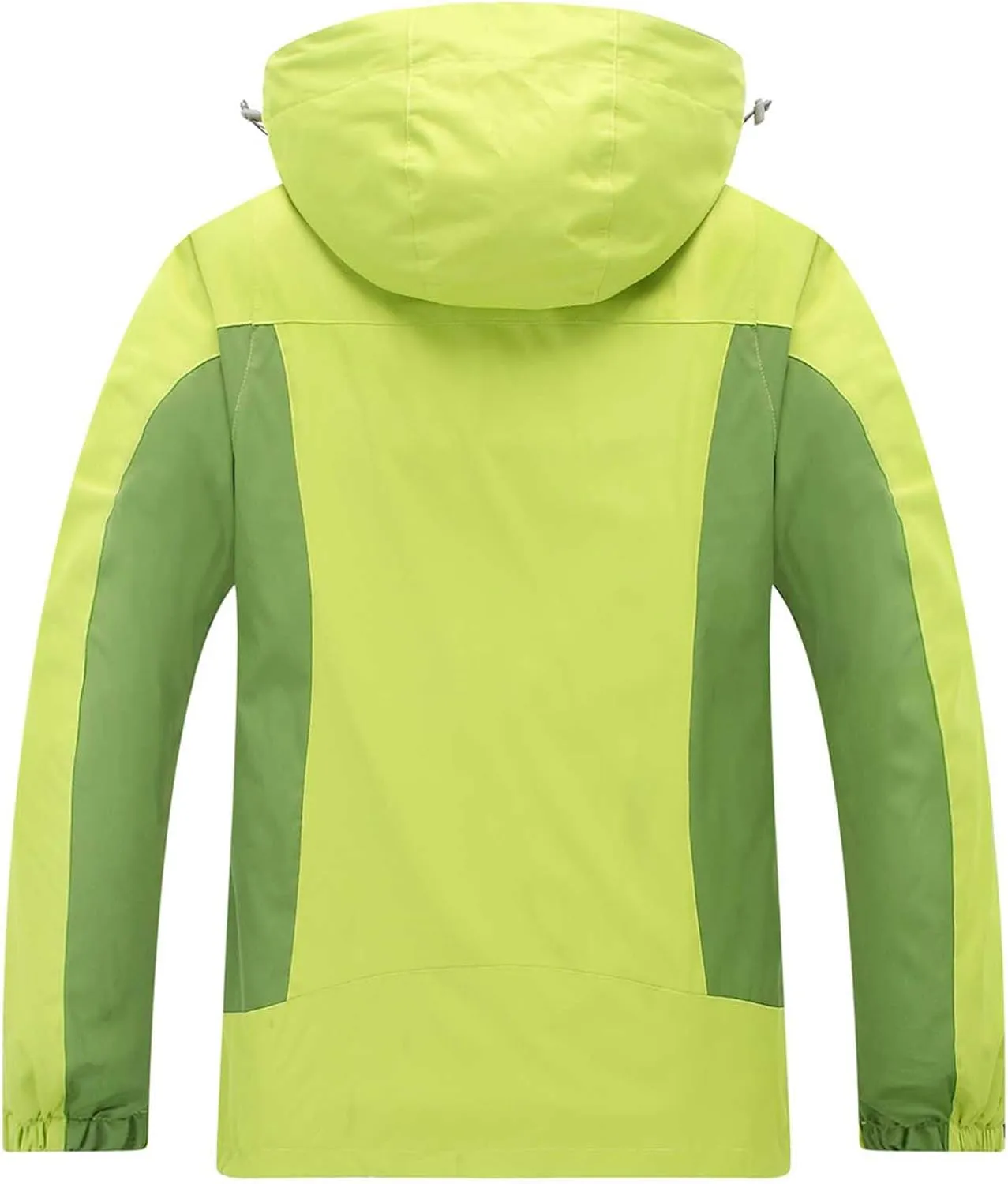 Men's Fake 2 Piece Outdoor Jacket Stand Collar Drawstring Hooded Windproof Warm Jacket Zipper Long Sleeves Coat