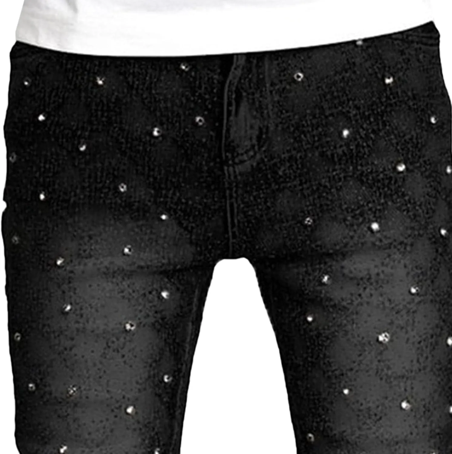 Men's Fashion Distressed Slim Fit Jeans Tapered Leg Skinny Stretch Jeans for Men Fashion Vintage Biker Denim Pants