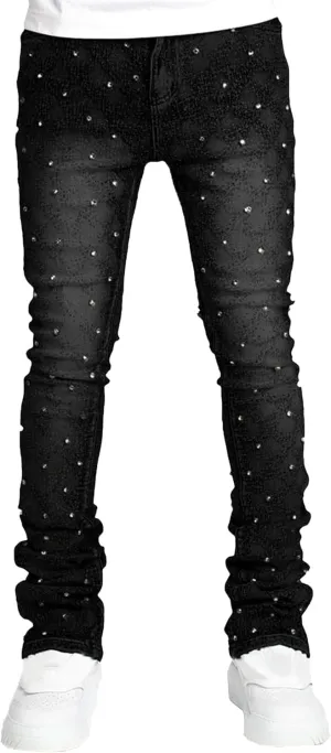 Men's Fashion Distressed Slim Fit Jeans Tapered Leg Skinny Stretch Jeans for Men Fashion Vintage Biker Denim Pants