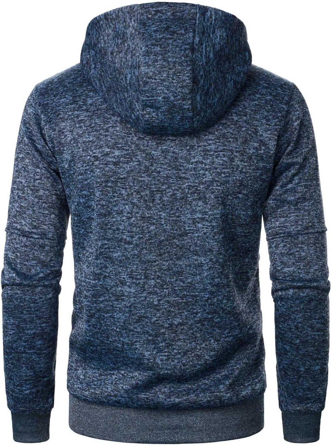 Men's Full Zip Cardigan Sports Jacket Drawstring Long Sleeve Hooded Coat Jacket Casual Loose Outwear with Pocket