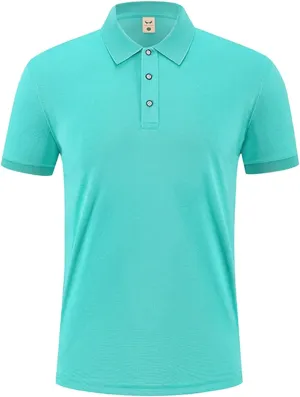 Mens Ice Silk Polo Shirt High-End T-Shirt Solid Color Short Sleeve Non-Marking Casual Lapels Business Thin Menswear