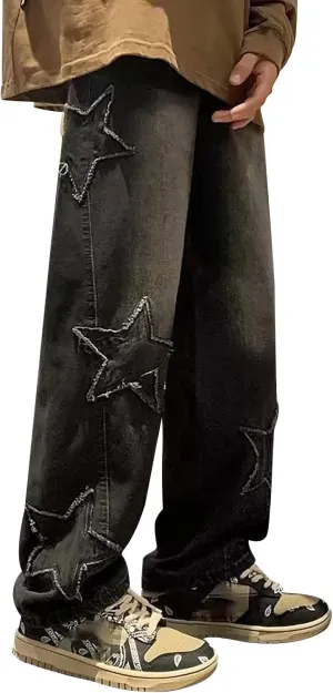Mens Jeans Comfort Stretch Denim Straight Leg Relaxed Fit Jeans for Men Taper Jean Dark Blue Jeans for Men Jean