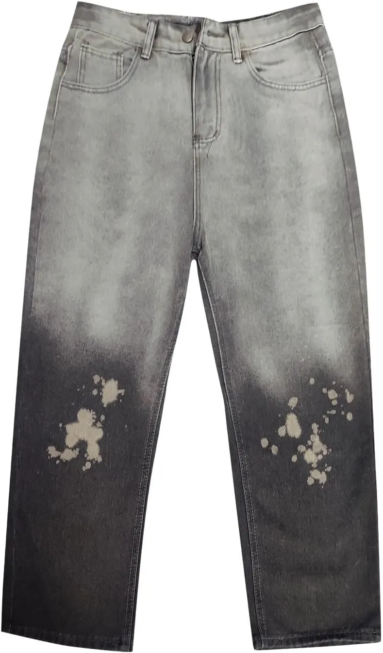 Mens Jeans Comfort Stretch Denim Straight Leg Relaxed Fit Jeans for Men Taper Jean Dark Blue Jeans for Men Jean