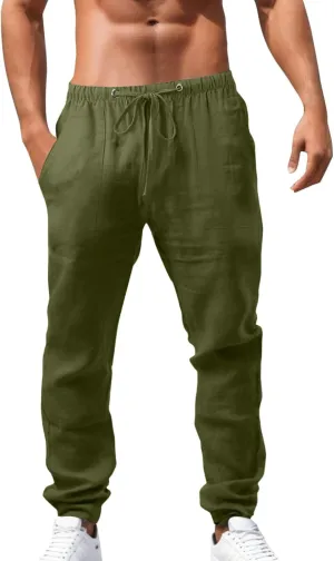 Men's Lightweight Jogging Pant Cargo Chino Work Joggers Baggy Sports Casual Sweatpants Stretch Long Pants