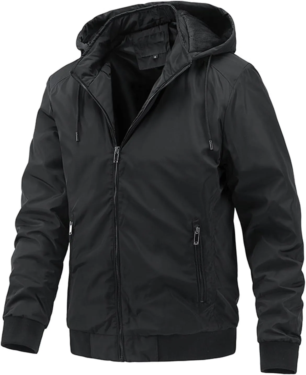 Men's Lightweight Waterproof Rain Jacket Casual Hoodies Pockets Raincoat Hiking Windbreake Jackets Hooded Outwear
