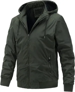 Men's Lightweight Waterproof Rain Jacket Casual Hoodies Pockets Raincoat Hiking Windbreake Jackets Hooded Outwear